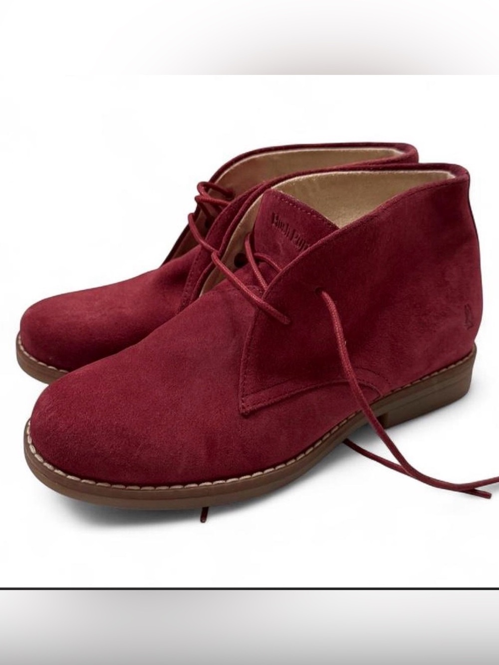 Hush Puppies Women's Burgundy Suede Lace-Up Ankle Boots